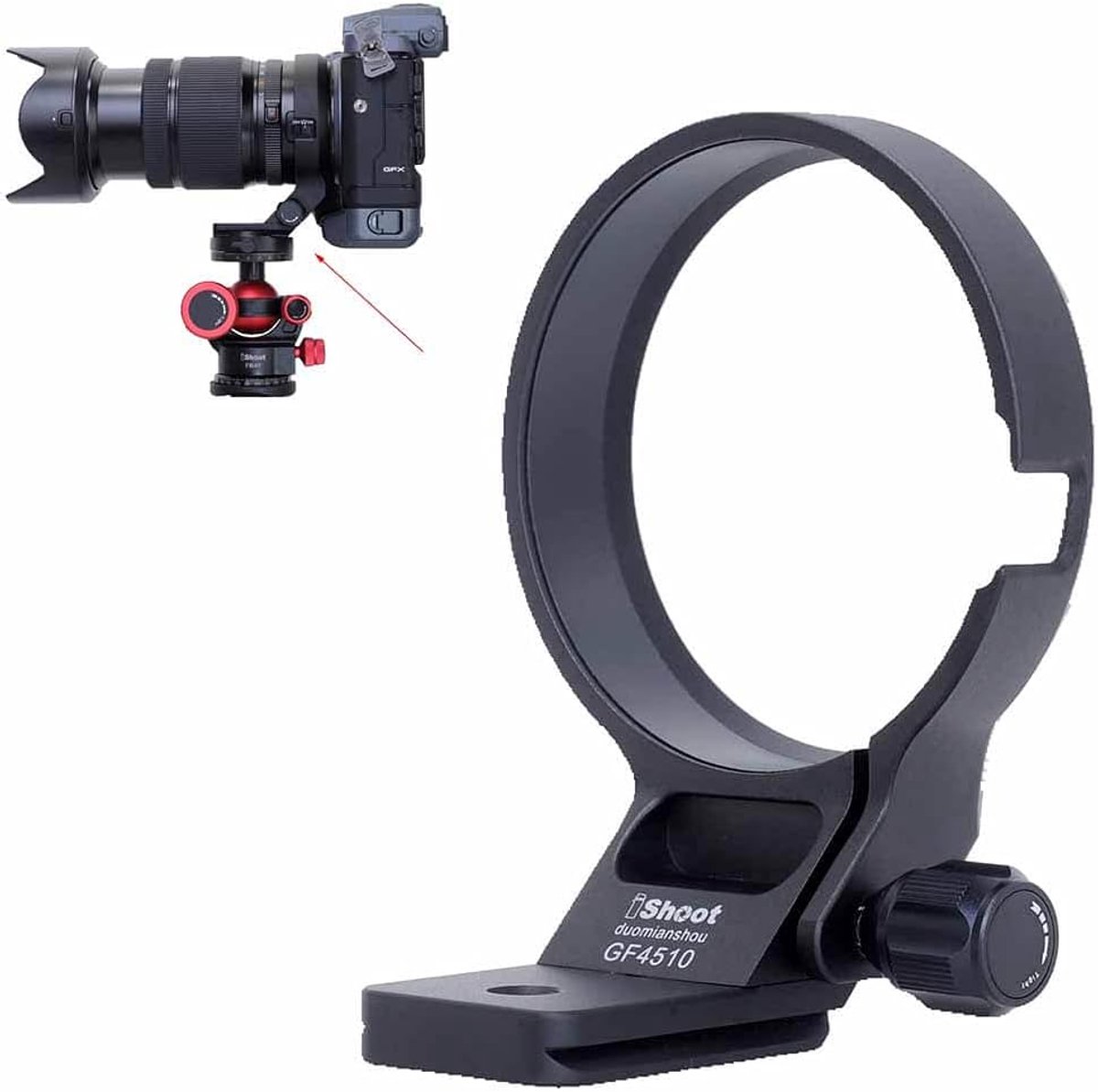 Statief Mount Ring - Lens Kraag - Stabilisatie Camera - Arca Swiss Snelplaat - 160 Gram - Zwart