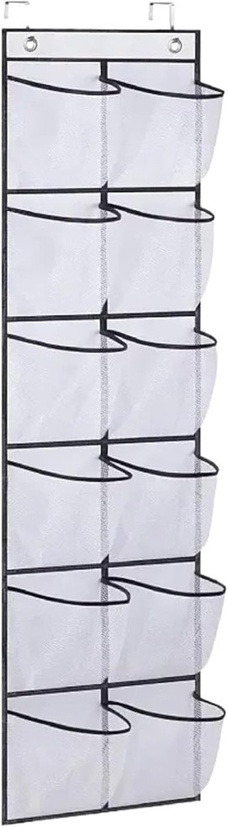 Hangend Schoenenrek - Deur Organizer - Ruimte Besparen - 12 Ademende Zakken - 3 Stuks - Wit