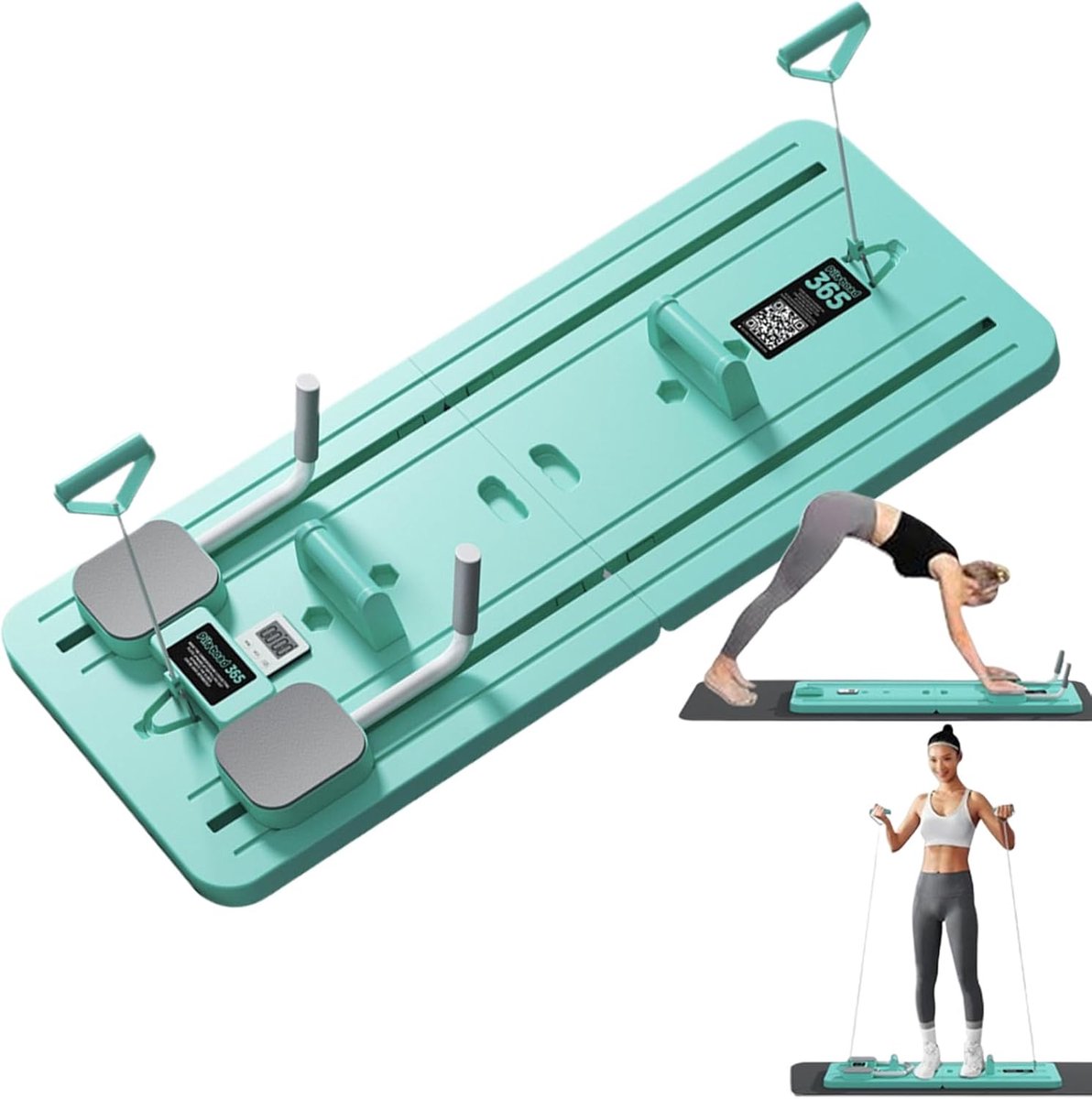 Pilates Trainingsbord - Fitness Apparaat - Thuis Sporten - Multifunctioneel Ontwerp - 106 x 41 cm - Groen