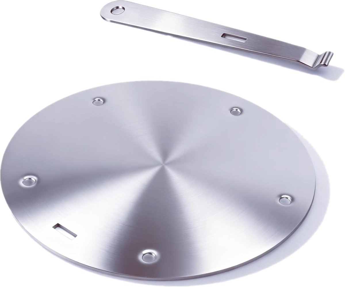 Inductie Adapterplaat Kookplaat Converter Energie Besparen Afneembare Handgreep 24 cm Diameter Zilver