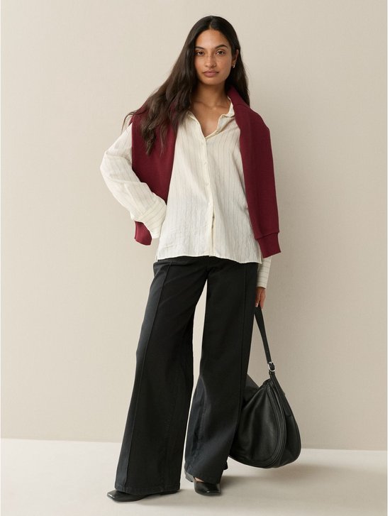 Next - Dames - Slim Lift and Shape Wide Leg Jeans - Zwart