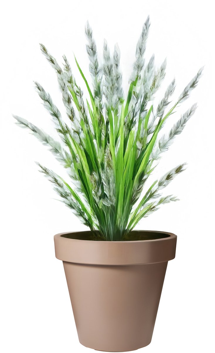 Pro Garden Bloempot - mokka bruin - rond - D30 cm - kunststof - plantenpot - tuin buiten