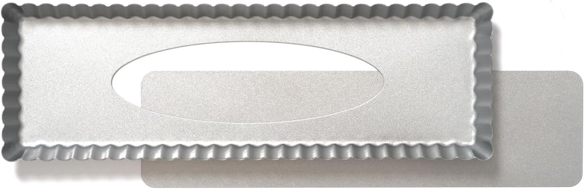 Taartpan met anti-aanbaklaag en verwijderbare bodem - 35 x 11 x 2,5 cm, Grijs