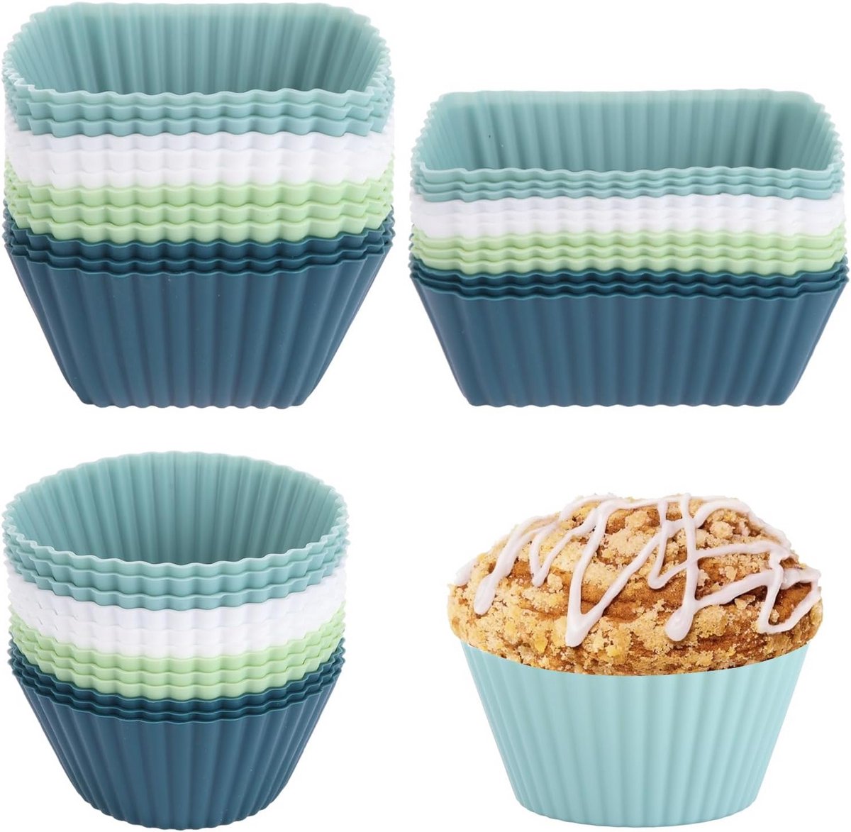 Siliconen Muffinvormpjes - 36 Stuks