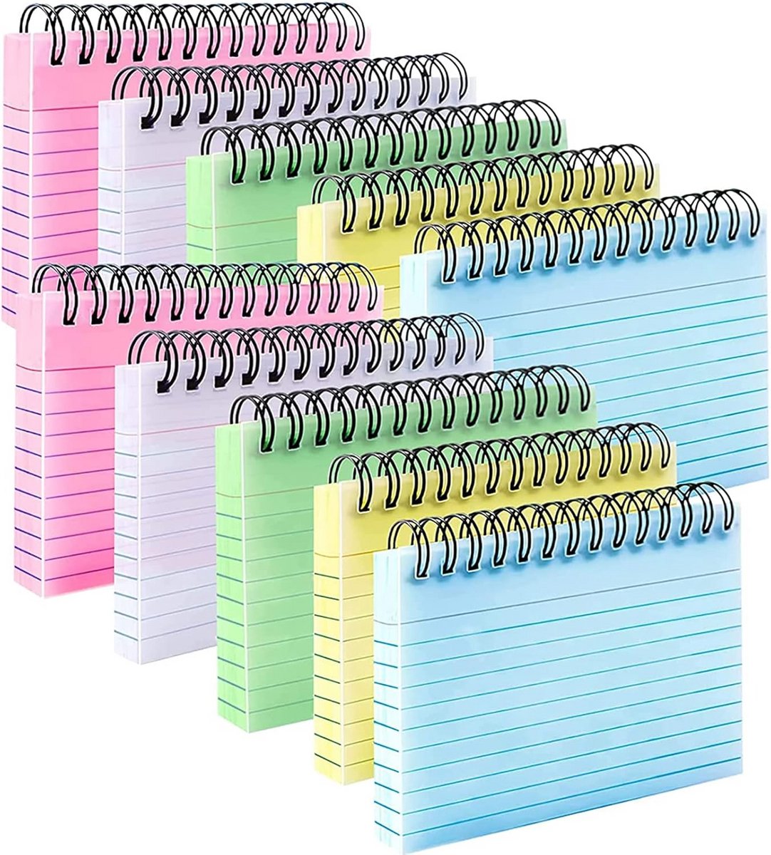 Gekleurde Indexkaarten 500 Stuks - Gelinieerd 125 x 75mm - Ideaal voor School en Kantoor