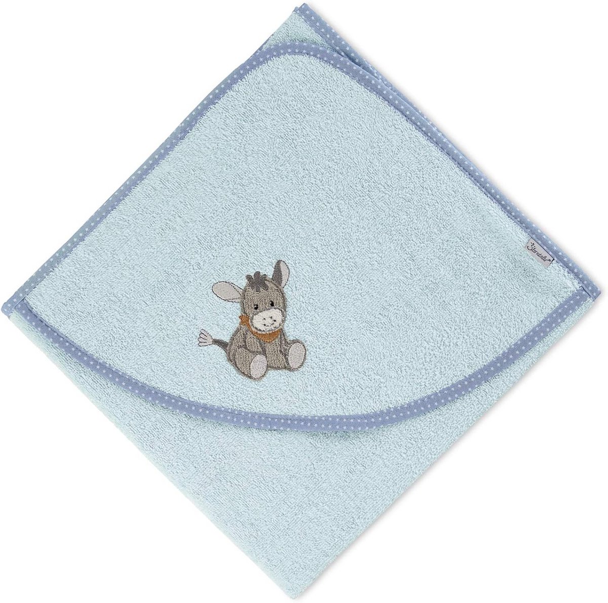 Badhanddoek met capuchon voor baby's en kinderen - lichtblauw, 80 x 80 cm