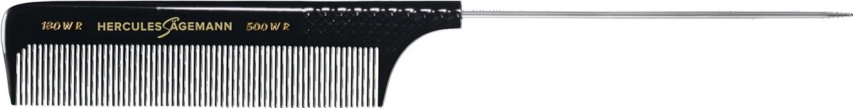 Professionele steelkam met handgeslepen eboniet en stalen naald | 22,4 cm lengtem | Ideaal voor haarstyling en ontwarren