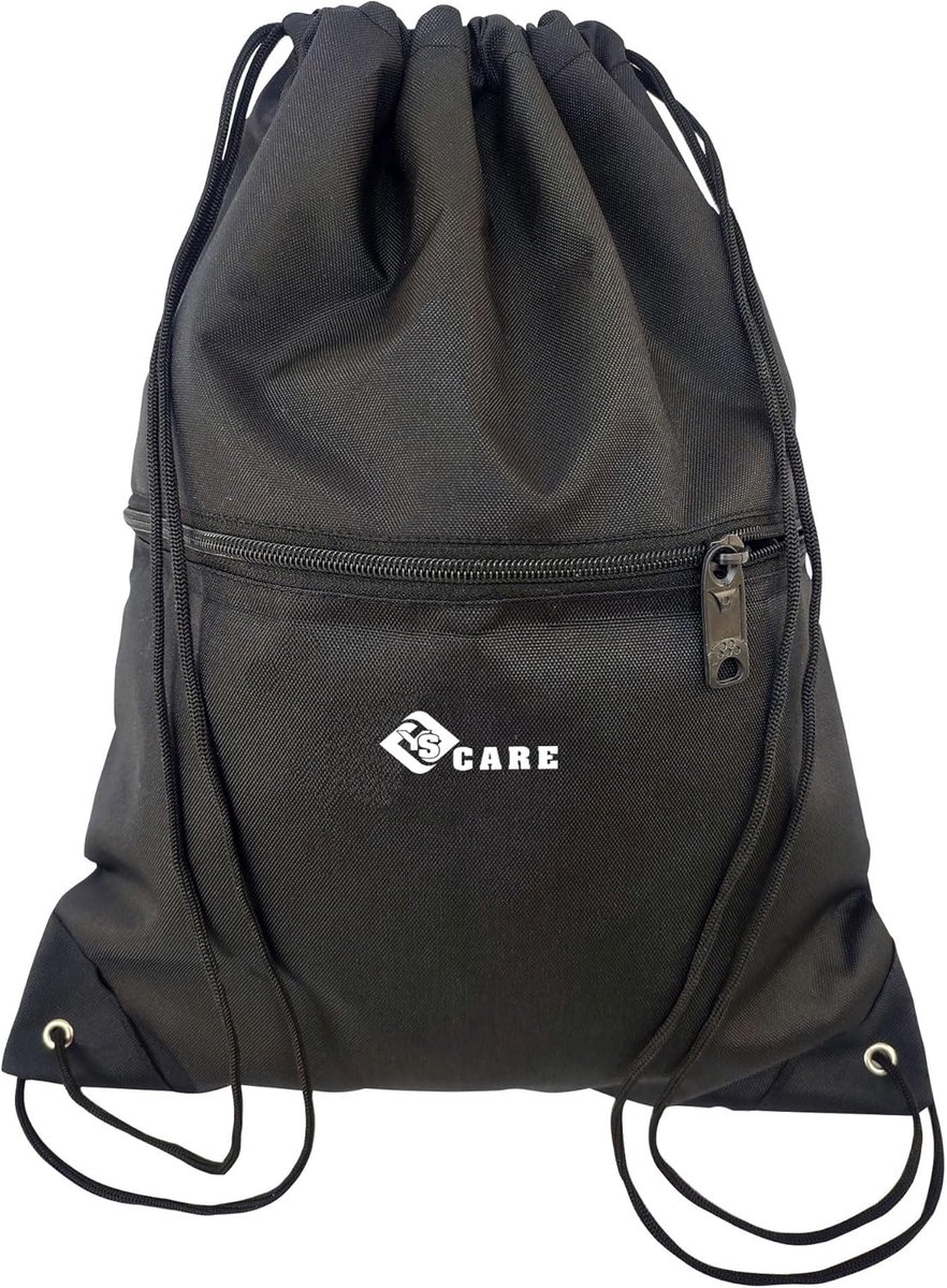 Waterproof Drawstring Gym Bag for Sports, Beach, Yoga with Zipper Pocket - 42x34cm - Perfect for School, Gym, Travel, Swimming