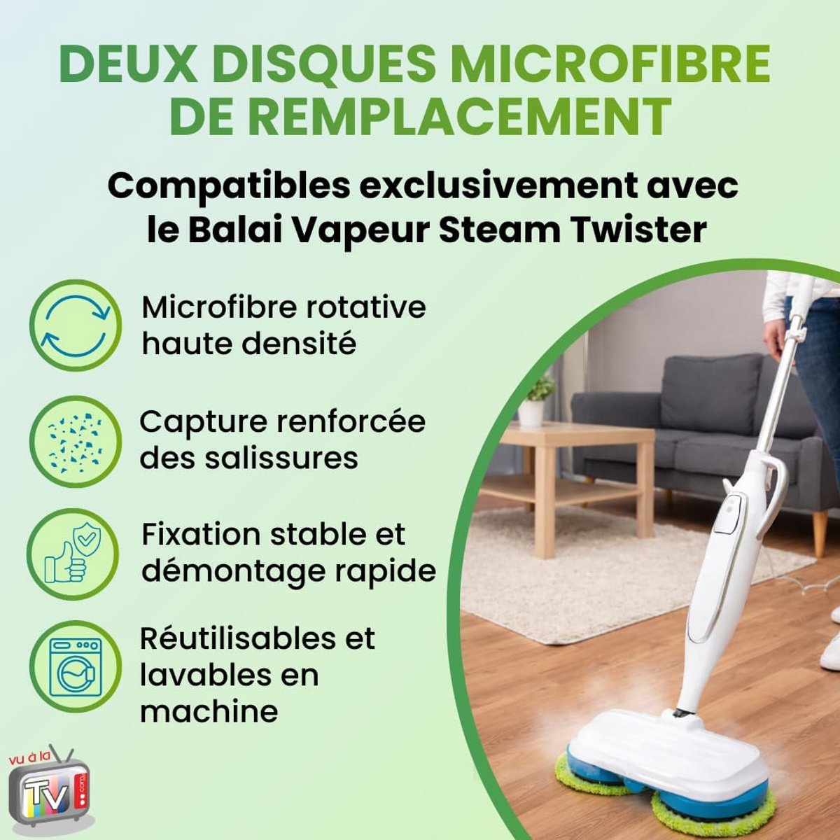 Set van 2 Microfiber Schijven voor Broom - Vervangingspakket