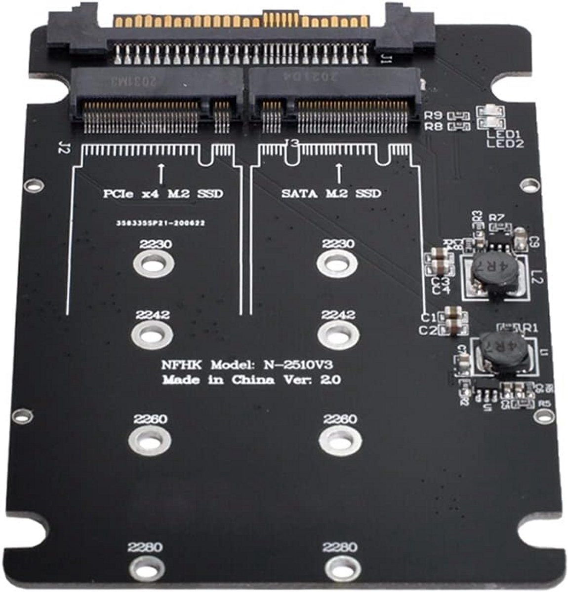 NVME U.2 naar M.2 SSD Adapter voor Moederbord - Geschikt voor SATA en PCIe