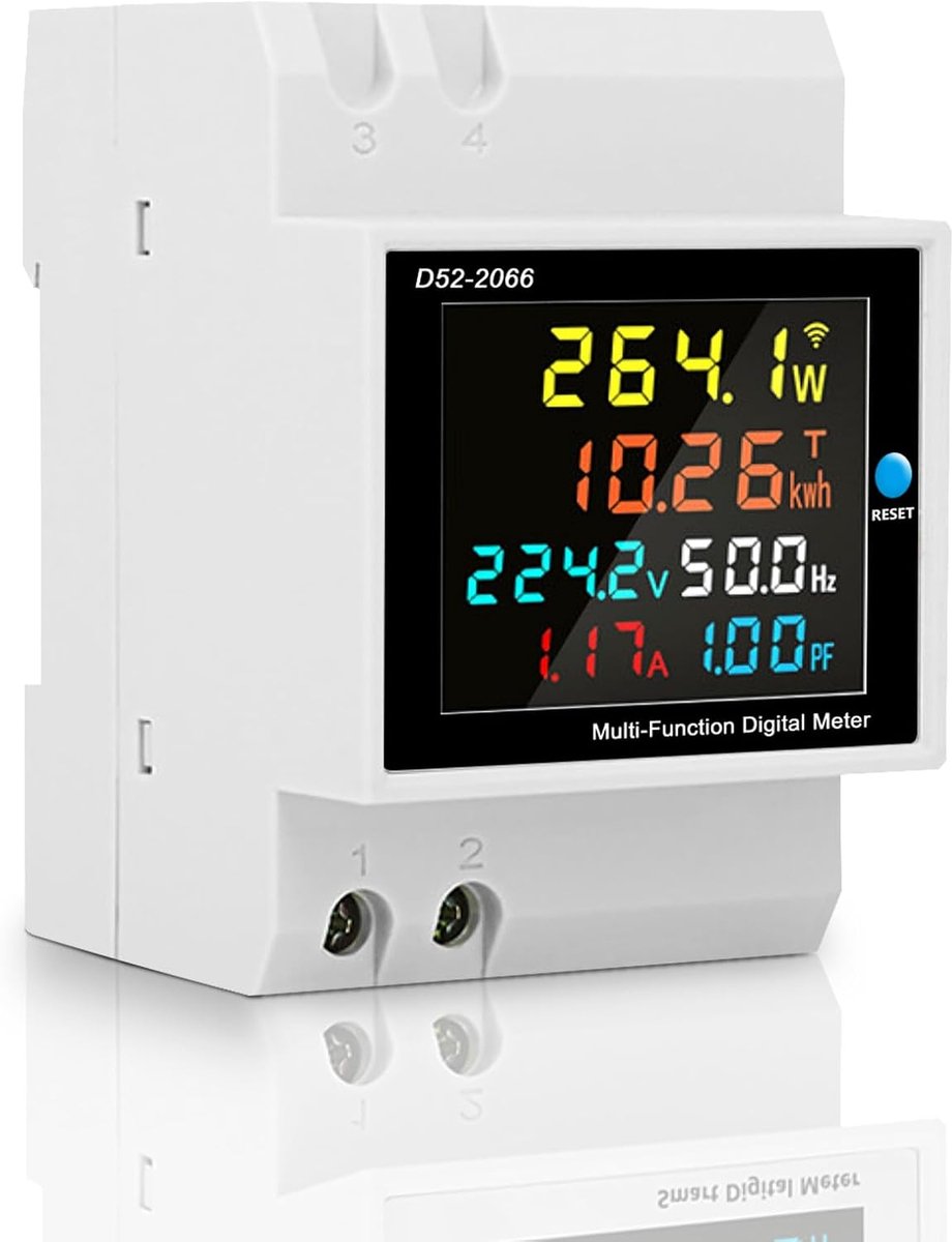 Multifunctionele Digitale Stroommeter 6-in-1 voor AC 40-300V 100A met Kleuren LCD