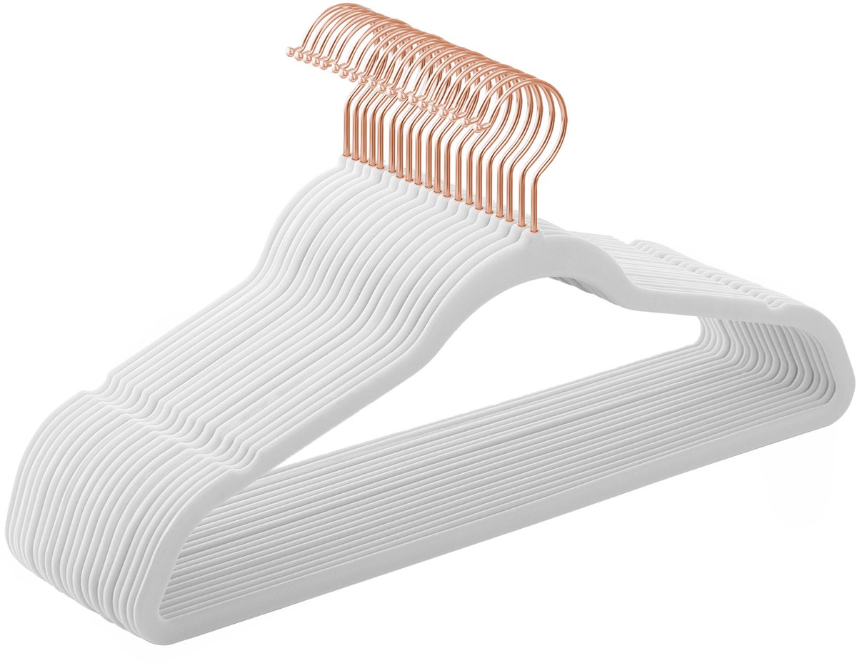 SONGMICS - Kledinghangers - Fluwelen Kledinghangers - Set van 20 - 360° Draaibare Haak - Dun en Sterk Belastbaar