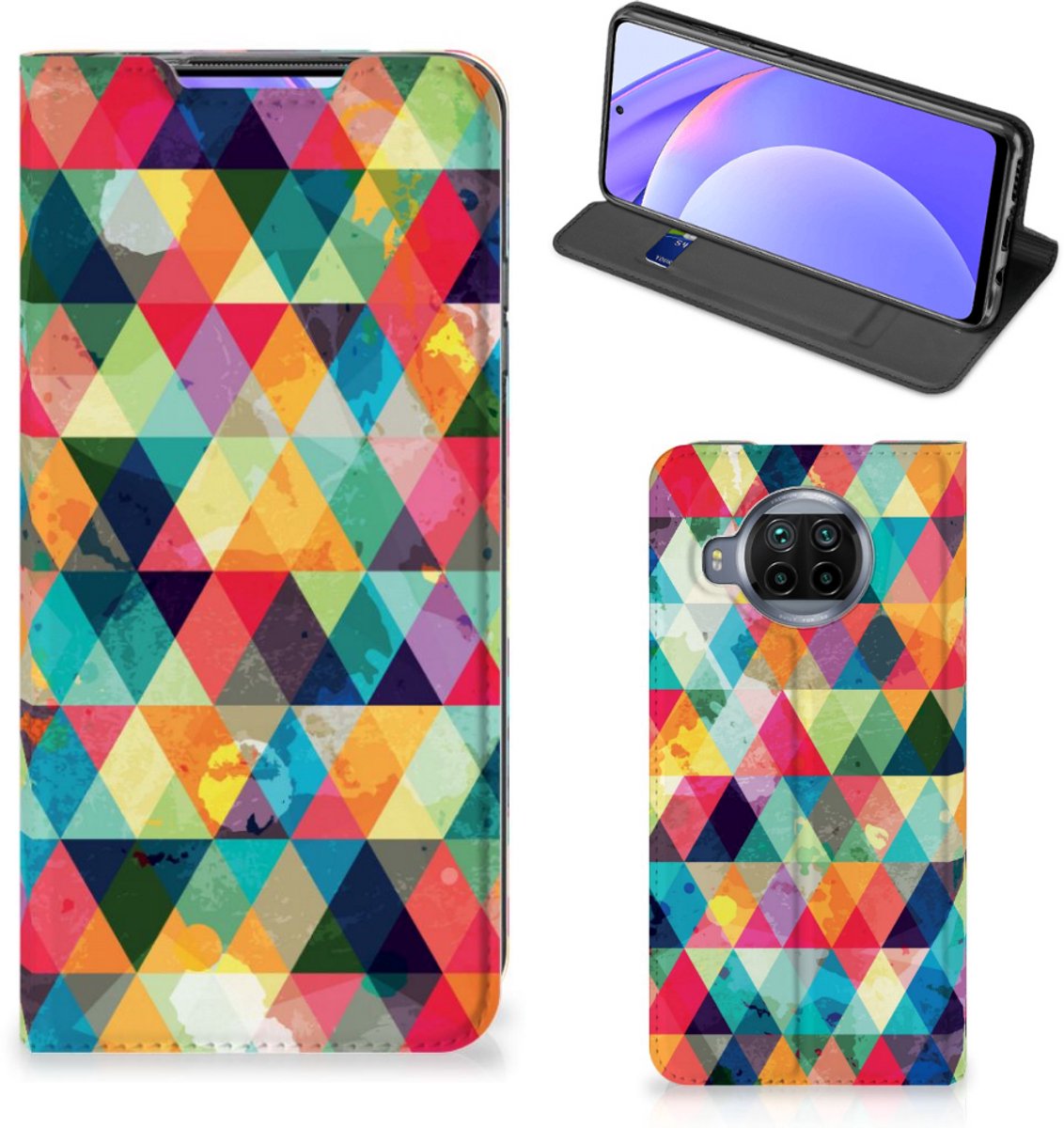 Xiaomi Mi 10T Lite Hoesje met Magneet Geruit