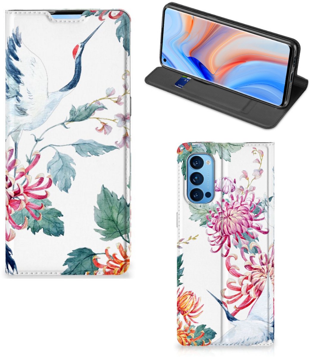 OPPO Reno4 Pro 5G Hoesje maken Bird Flowers
