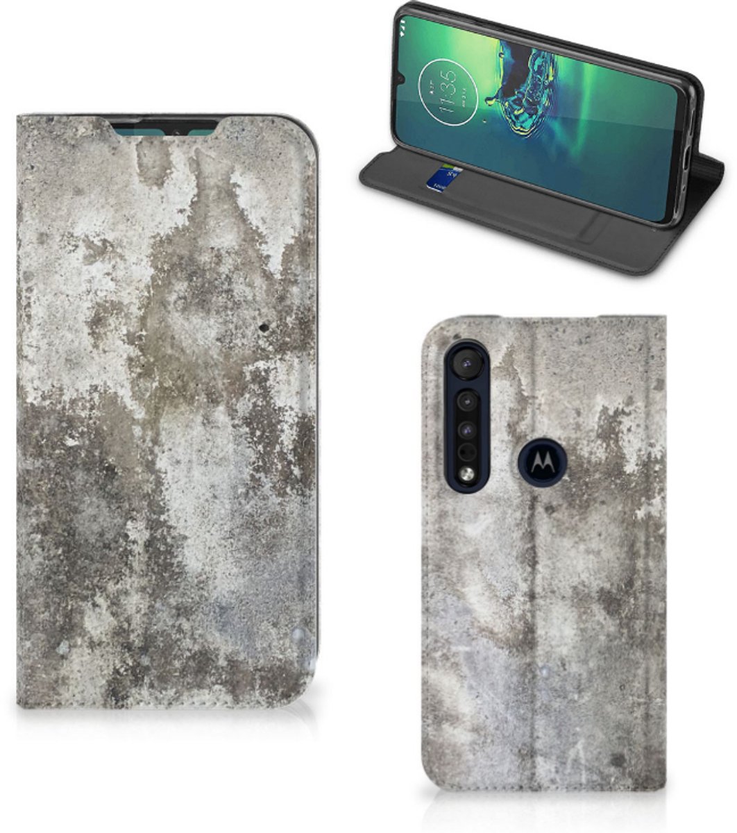 Motorola G8 Plus Standcase Beton Print