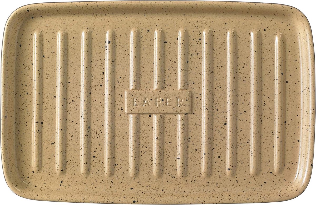 Römertopf BBQ Plancha met grillbruggen, rechthoekig, van natuurlijke tint, 33 x 22 cm