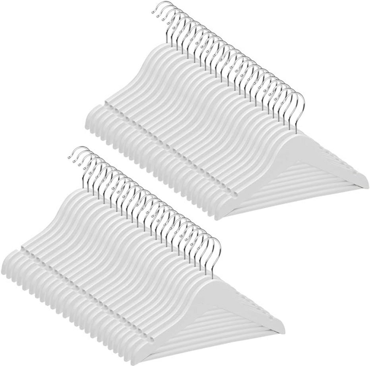 Kinderkleerhangers Hout met 360° Draaibare Haak - 30 cm, Antislip, 12 en 21 Stuks