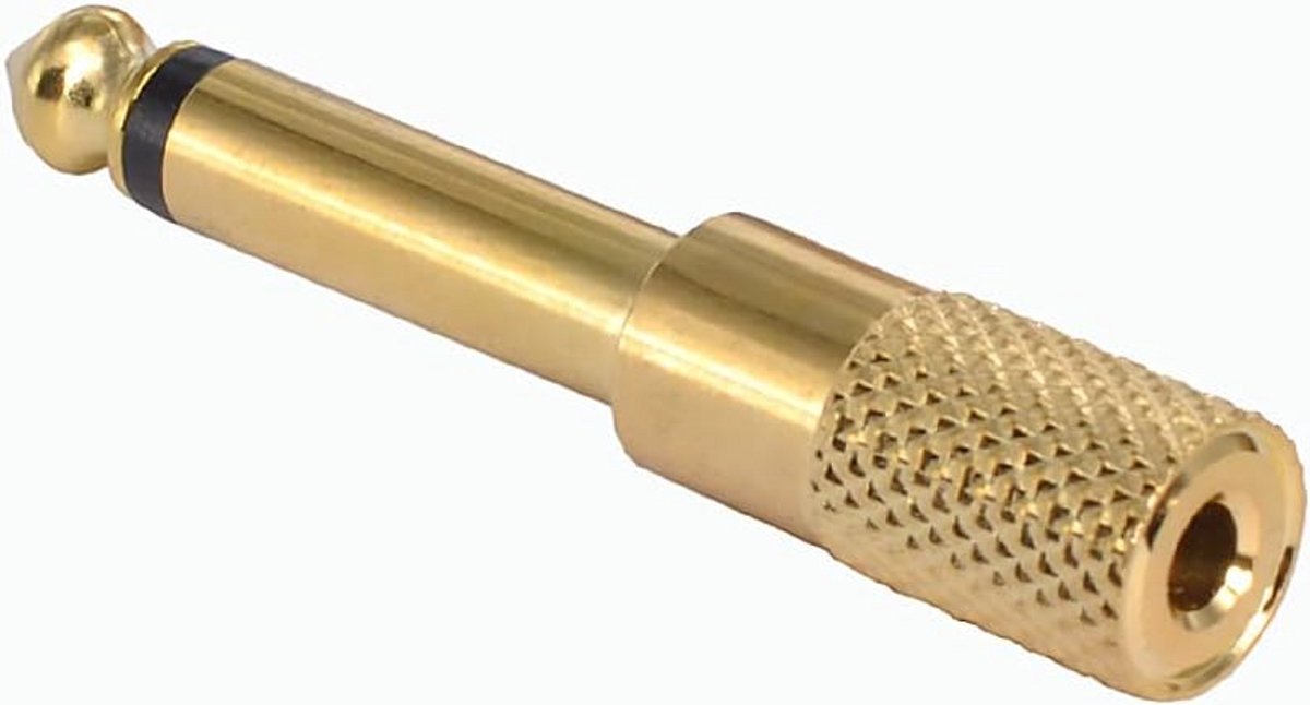 Hifi Stereo Adapter 1/4" naar 1/8" - Verguld, Volledig Metaal