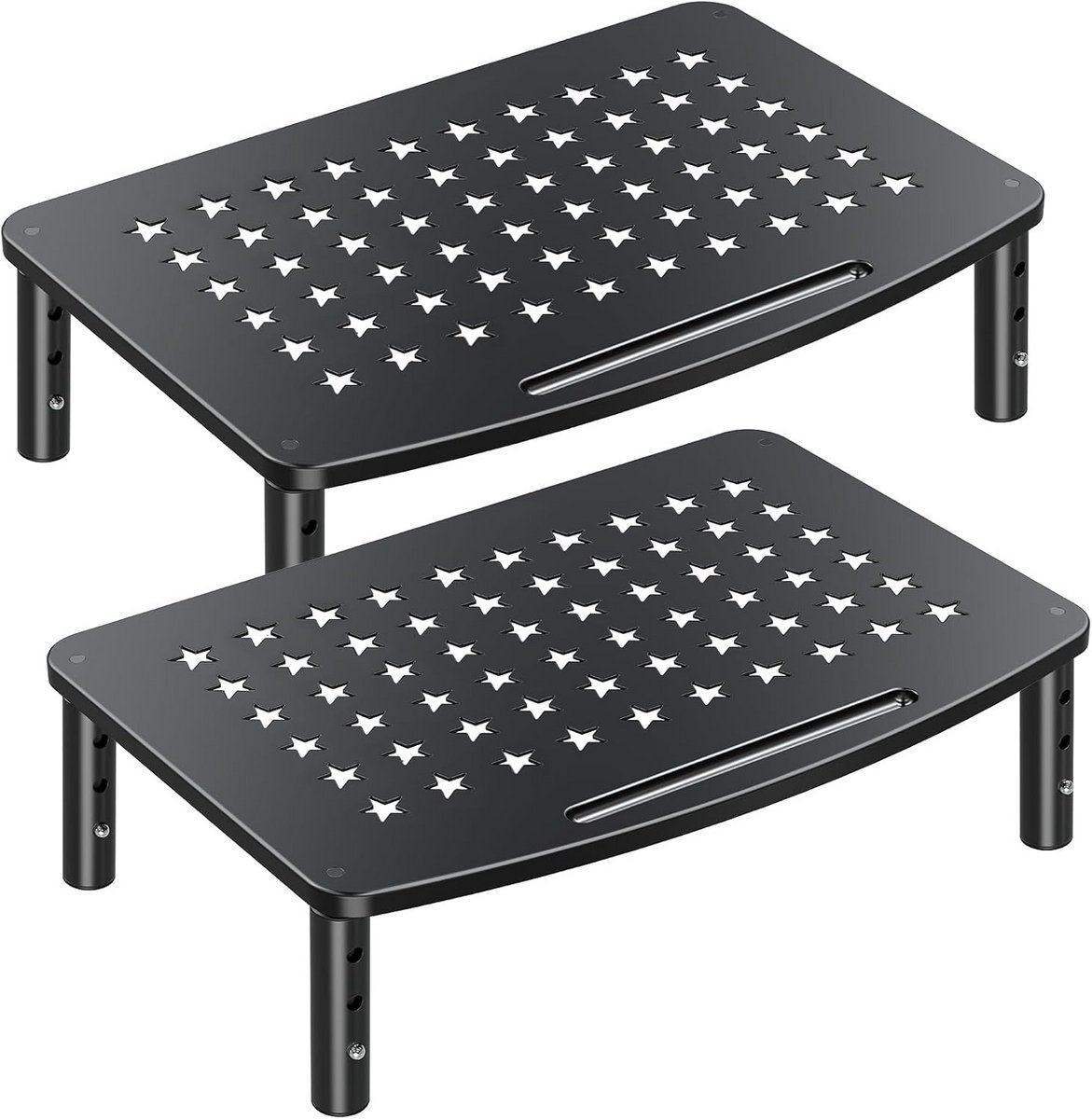 Monitorstandaards 2 stuks - Verstelbare Monitorverhogers voor Laptop en PC