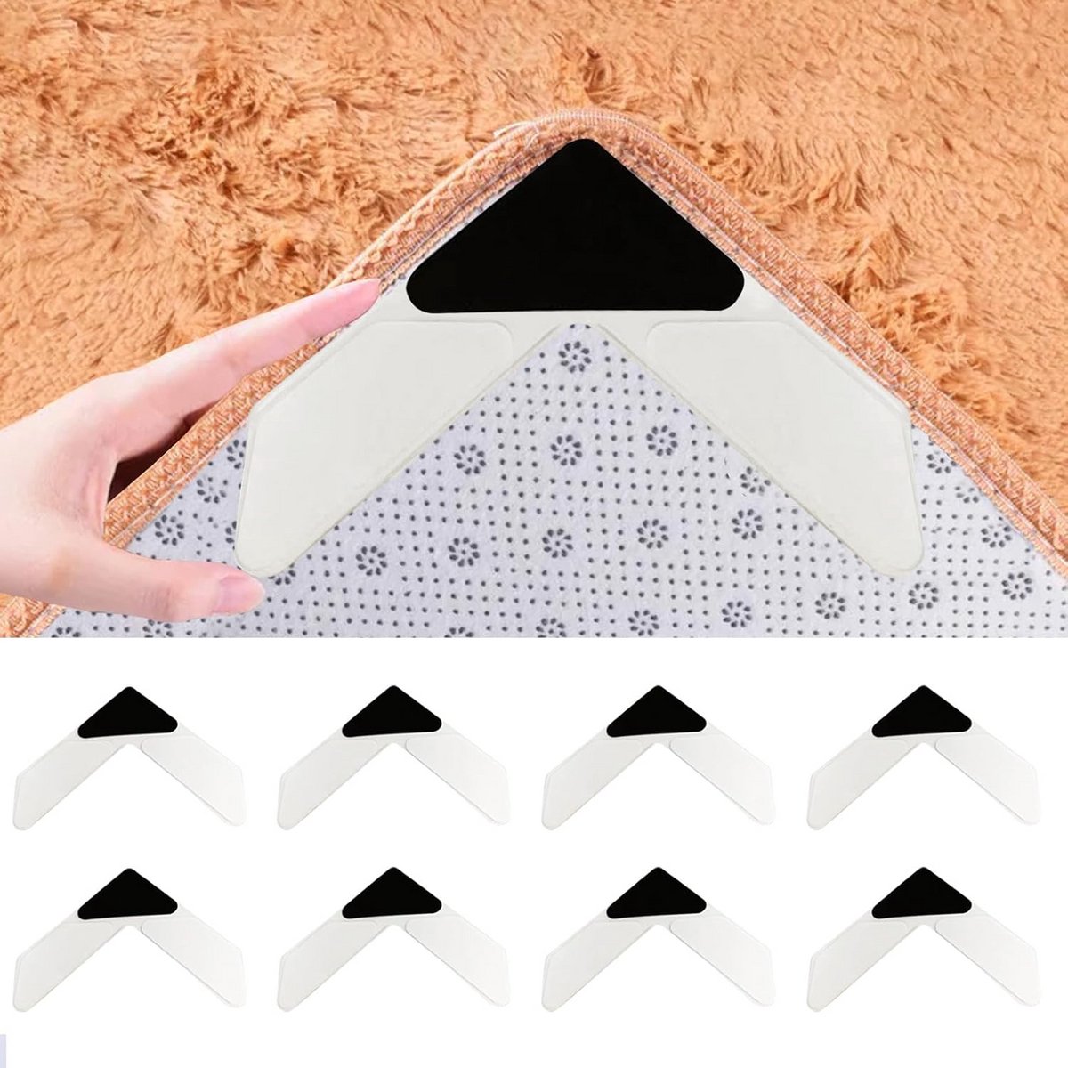 Antislip onderleggers - 24 wasbare en herbruikbare tapijt pads voor hardhouten vloeren en