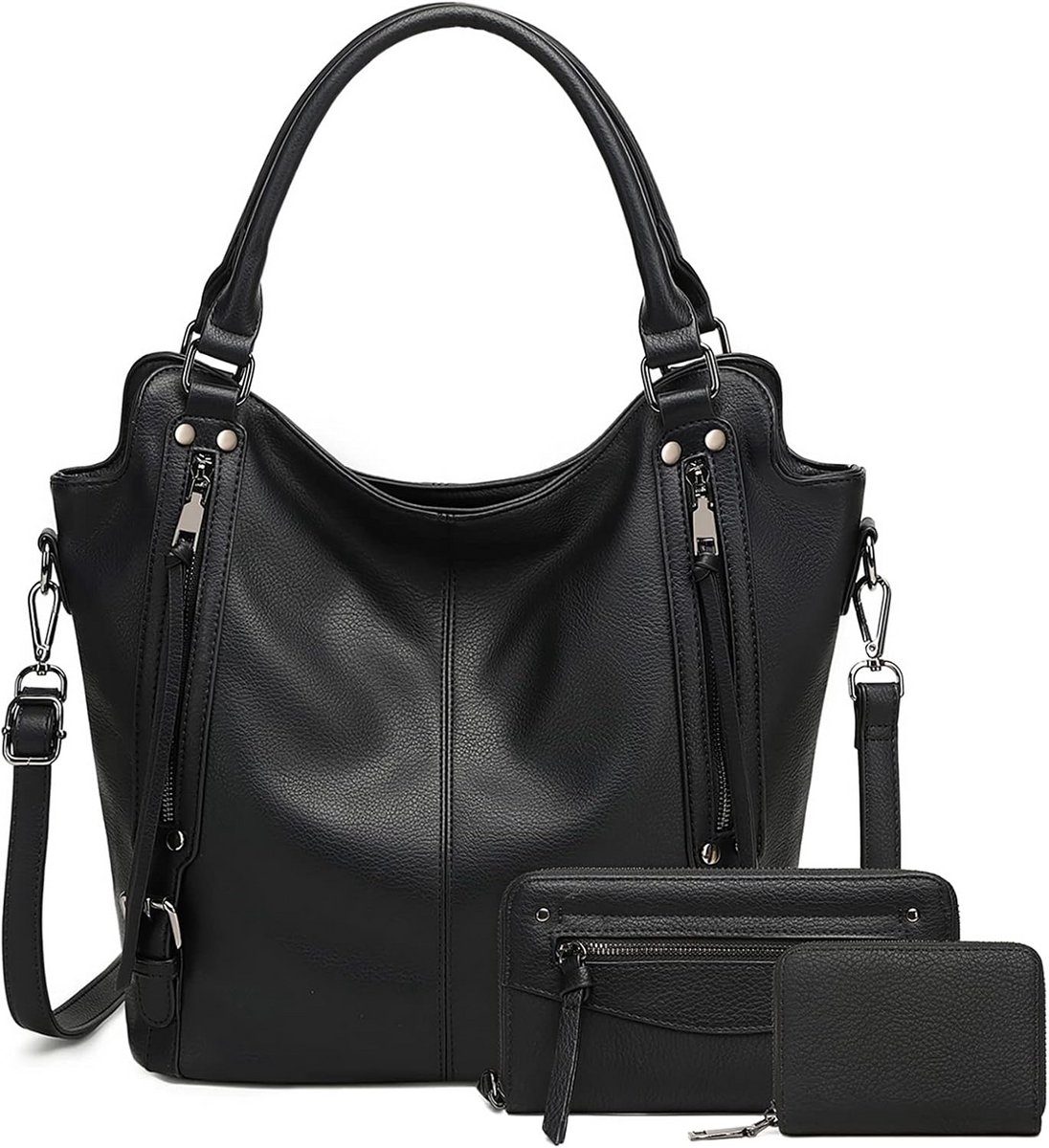 Luxe Dames Handtassen Set - Grote Portemonnee en Crossbody Schoudertas