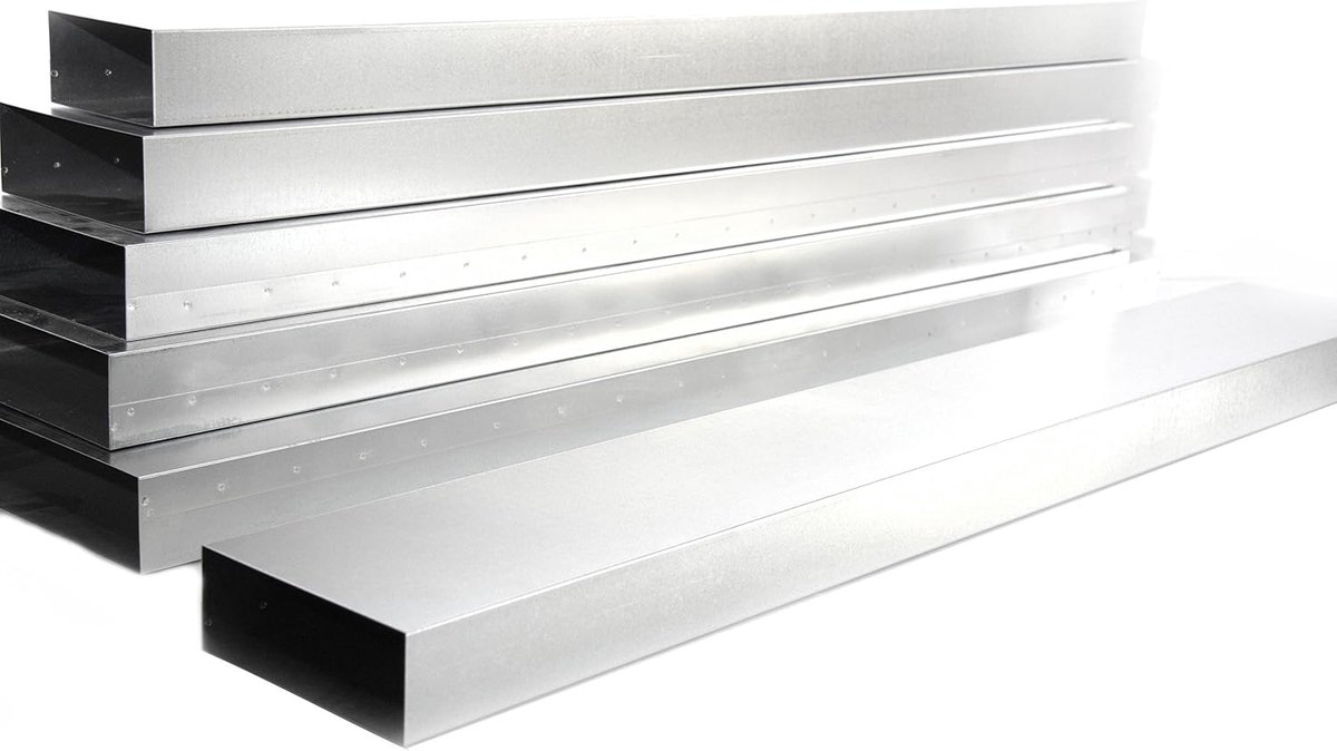Vlak kanaal 140 mm x 1000 mm voor ventilatie en afzuiging