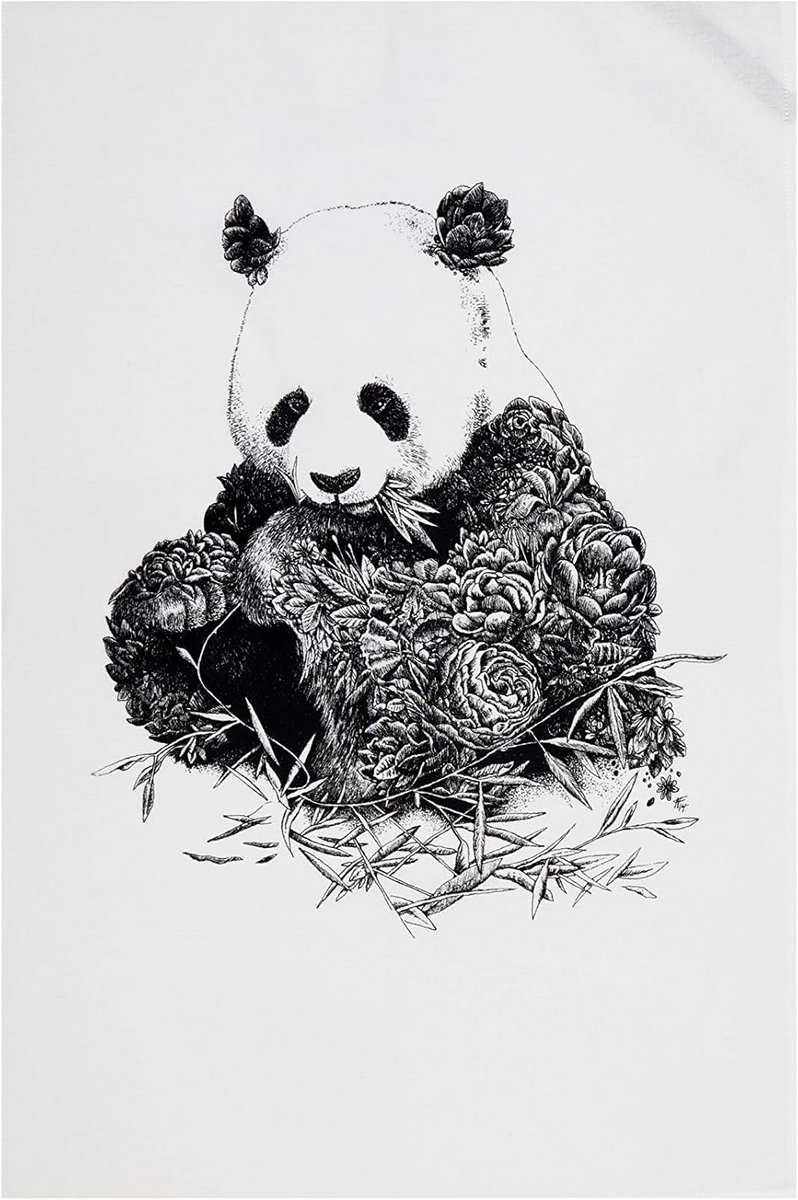 Theedoek met Giant Panda - 100% Katoen Keuken Handdoek - 50 x 70 cm