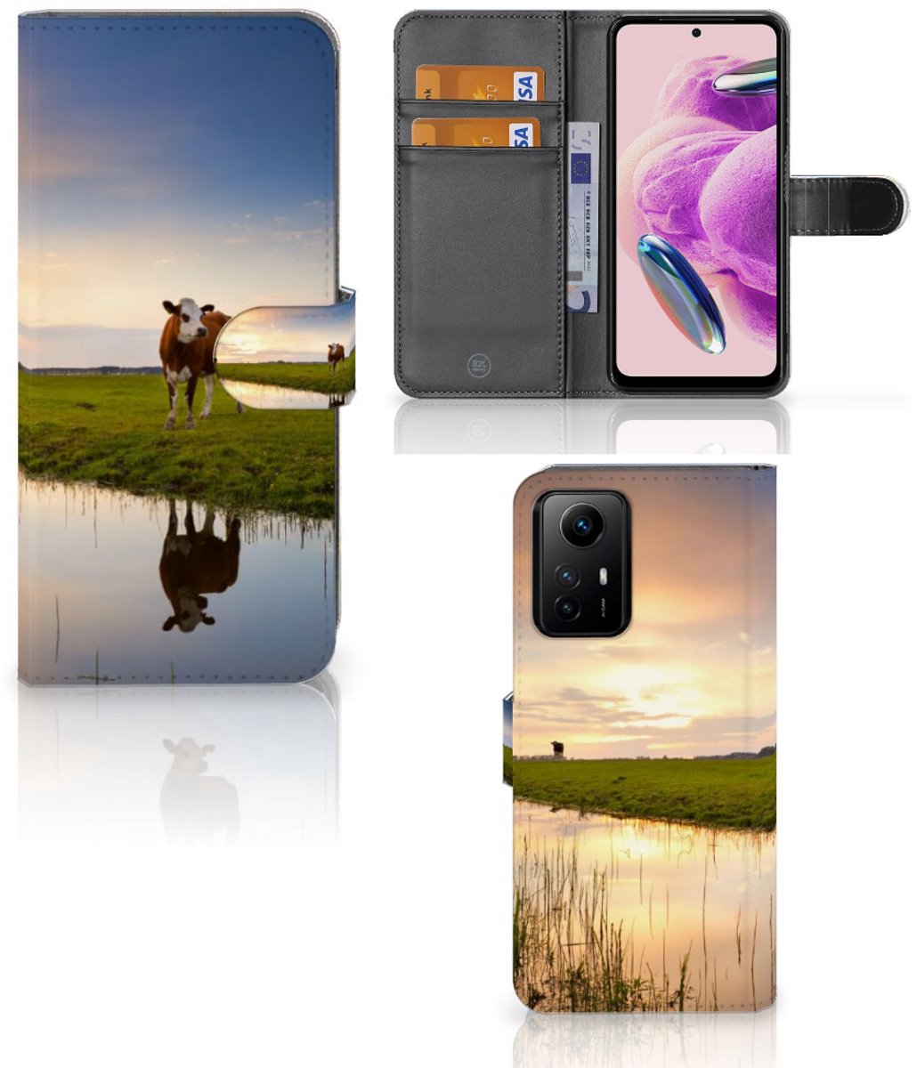 Xiaomi Redmi Note 12S Telefoonhoesje met Pasjes Koe