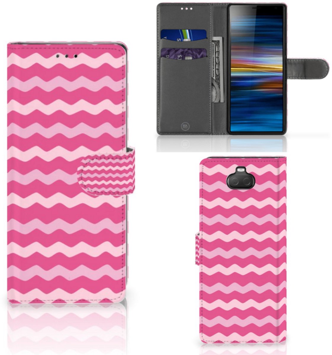 Sony Xperia 10 Telefoon Hoesje Waves Pink