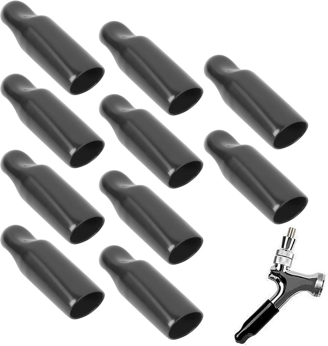 Biervat Tapdeksels Set van 10 – Beschermende Rubber Covers voor Biertapkranen