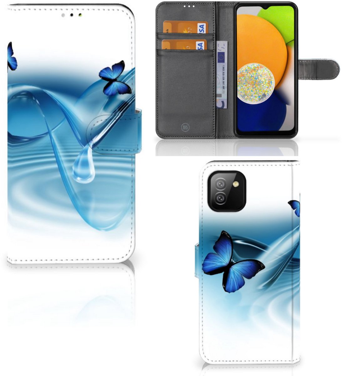 Samsung Galaxy A03 Telefoonhoesje met Pasjes Vlinders