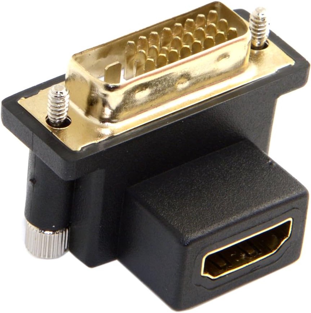 90 Graden DVI naar HDMI Adapter - Beneden Gehoekt voor Computer en HDTV