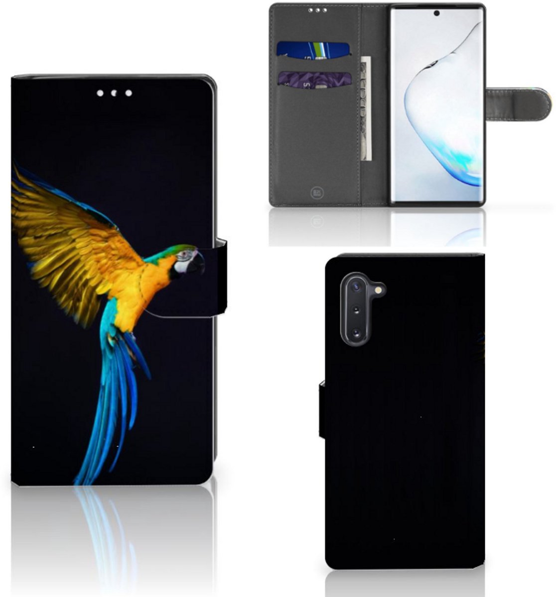 Samsung Galaxy Note 10 Telefoonhoesje met Pasjes Papegaai
