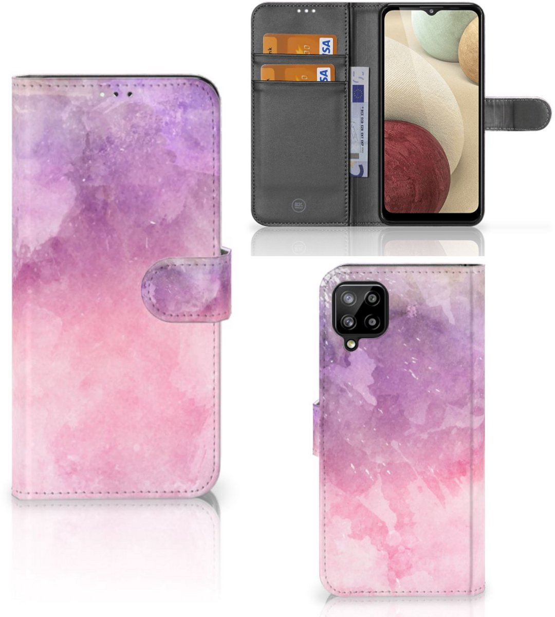 Hoesje Samsung Galaxy A12 Pink Purple Paint