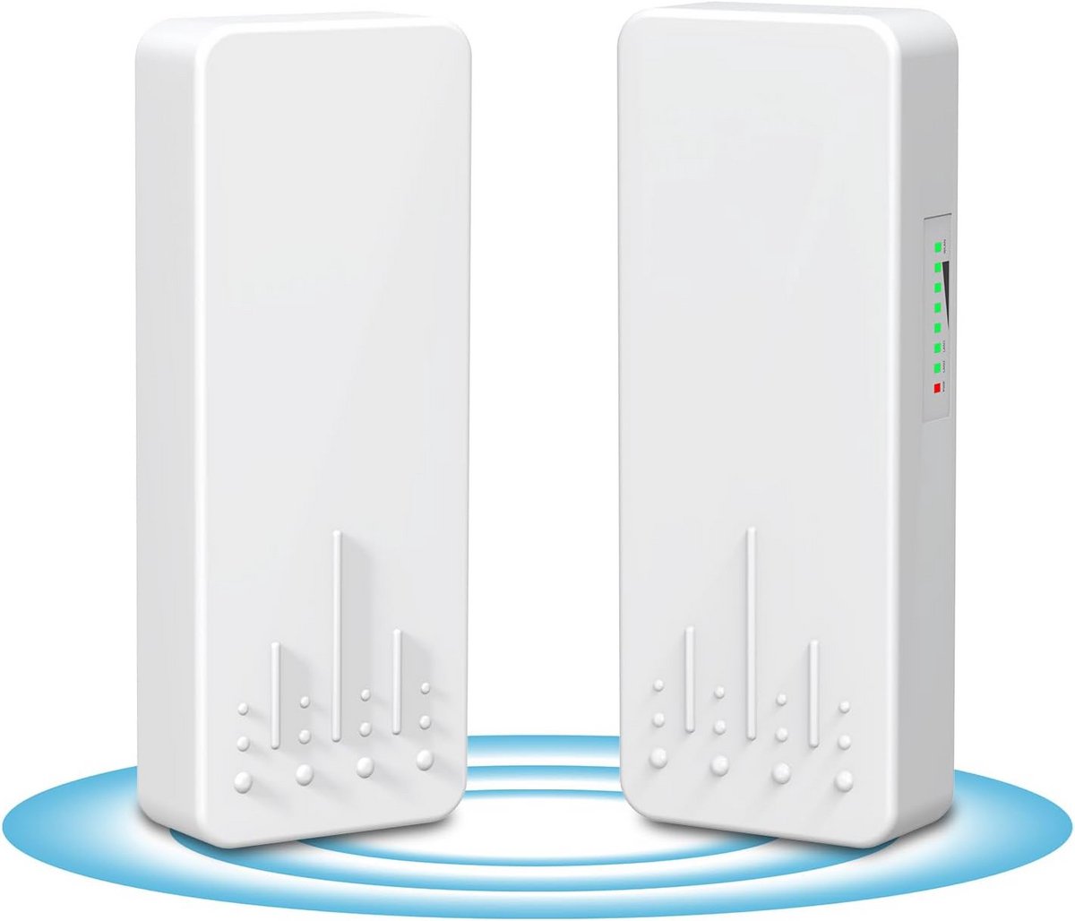 Draadloze ethernet bridge router voor buiten met 2 RJ45 poorten en 3 km bereik