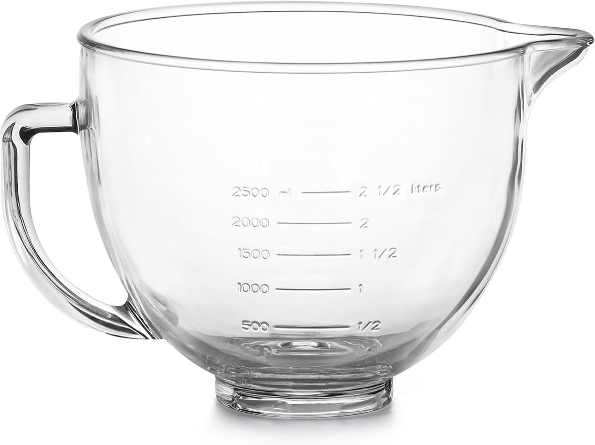 Mengkom met Handgreep en Gietrand - Geschikt voor Keukenmixers 4.5 en 5 Quart