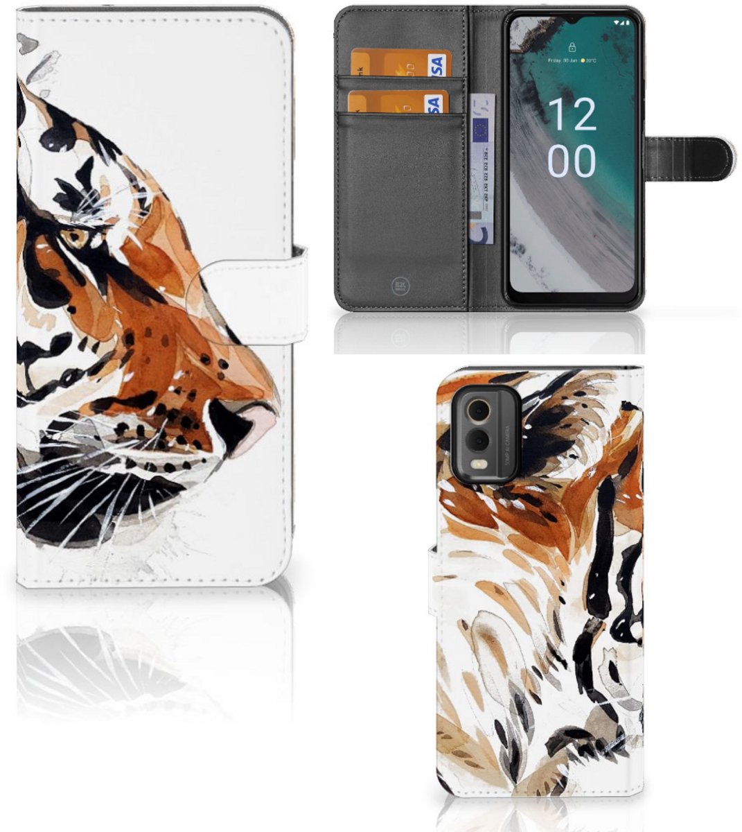 Hoesje Nokia C32 Watercolor Tiger