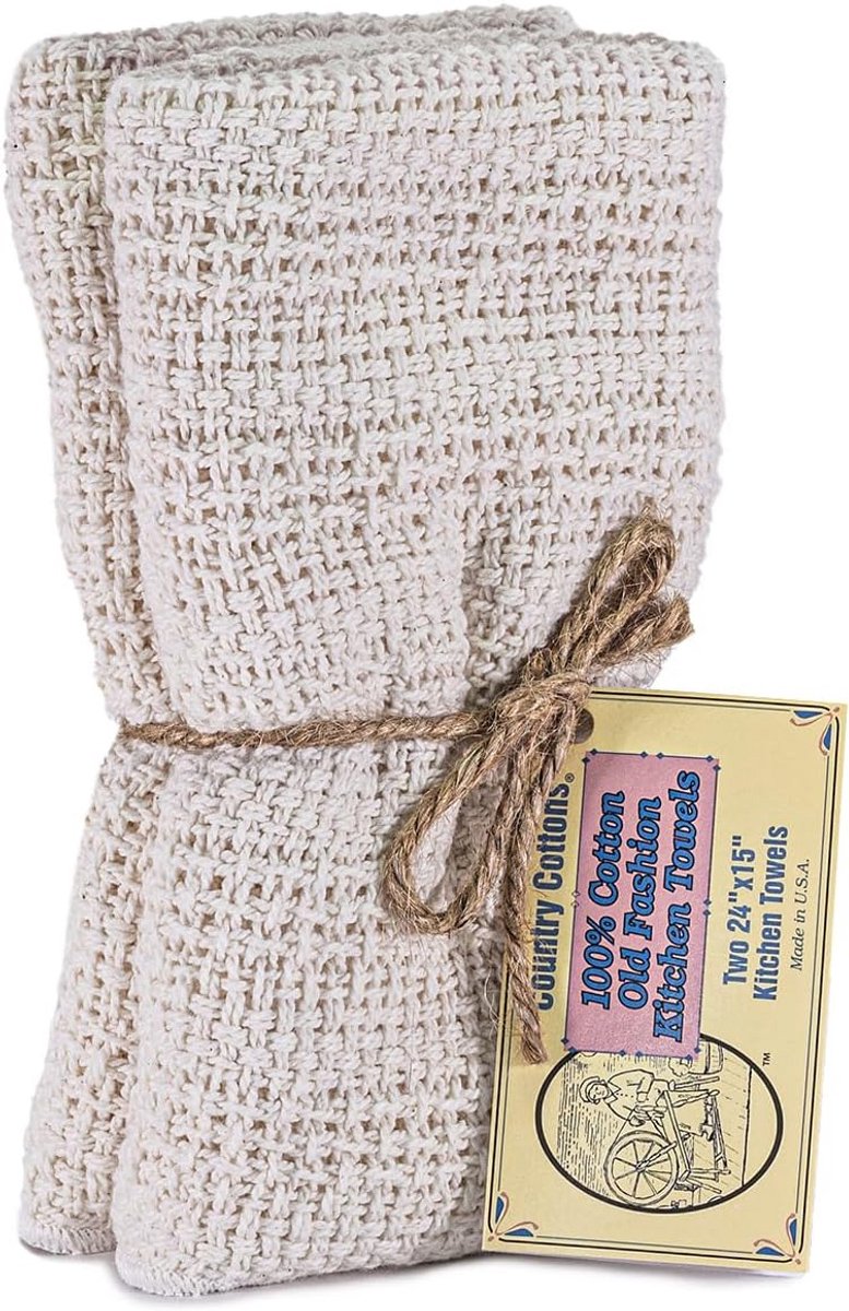 100% katoenen keukendoeken - Set van 2 - 24"x15" (Pumpkin Spice/Natural)