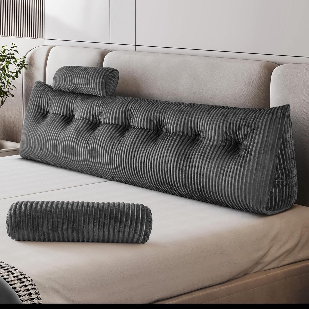 Ergonomisch Leeskussen met Zijvak en Verwijderbare Hoes - Ideaal voor Bed en Bank