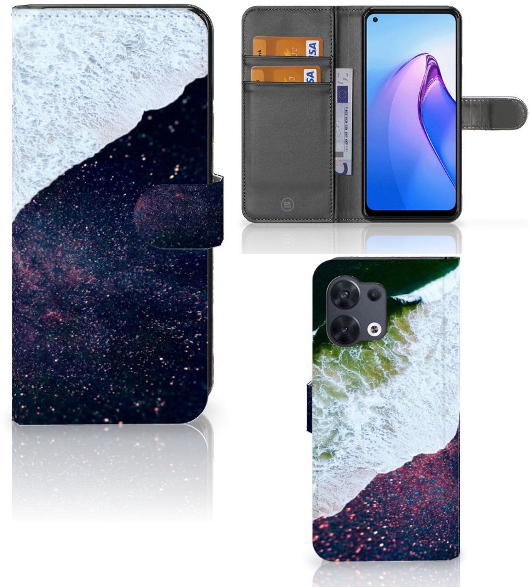 OPPO Reno8 Book Case Sea in Space