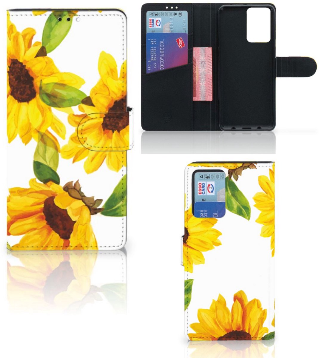 Book Case voor Hoesje voor Xiaomi Redmi Note 10 Pro Zonnebloemen