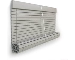 Houten Jaloezie Grijs Metaalrem & Katrol Breedte 180 cm