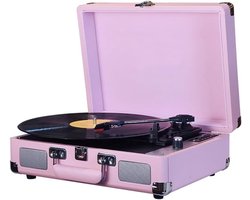 Draagbare Platenspeler in Koffer met Bluetooth en USB - Vinyl Afspelen 3 Snelheden