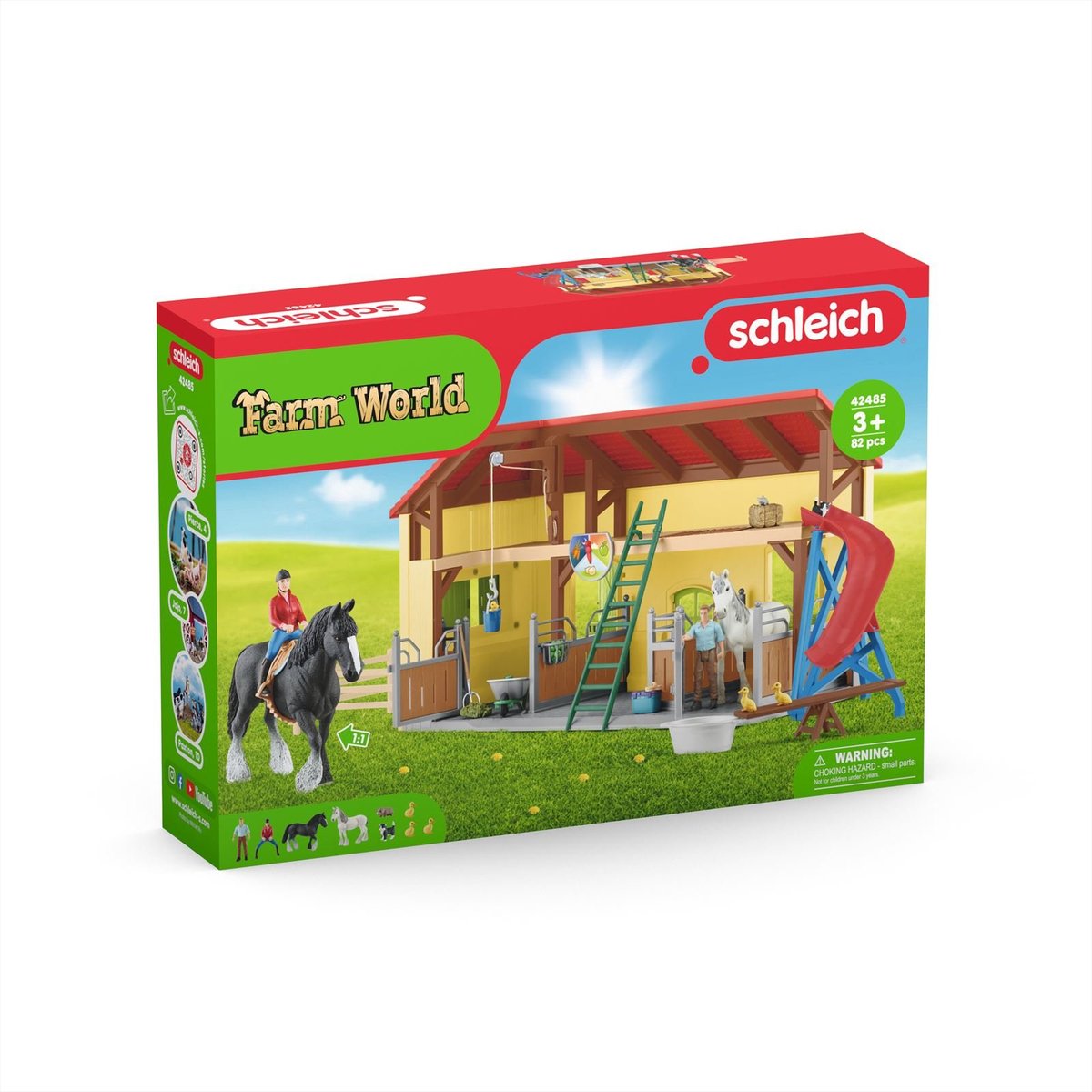 schleich FARM WORLD - Paardenstal - Paarden Speelgoed - 2 Paarden en Boerderij Speelfiguren - 82 onderdelen — afbeelding 11
