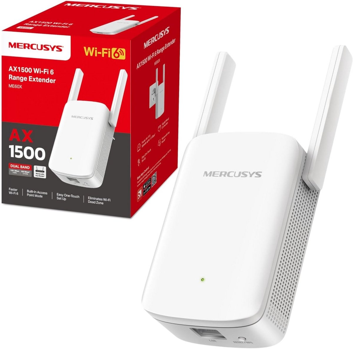 Netwerkverlengmodule Repeater Gigabit Snelheid 10/100/1000 Mbit/s Wit
