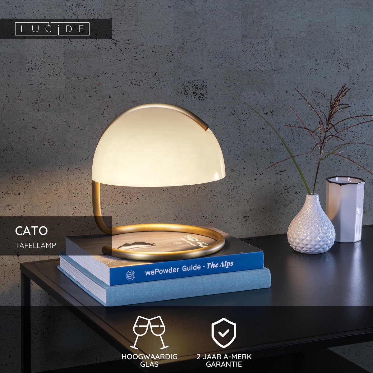 Lucide tafellamp Cato (Ø23,5 cm)