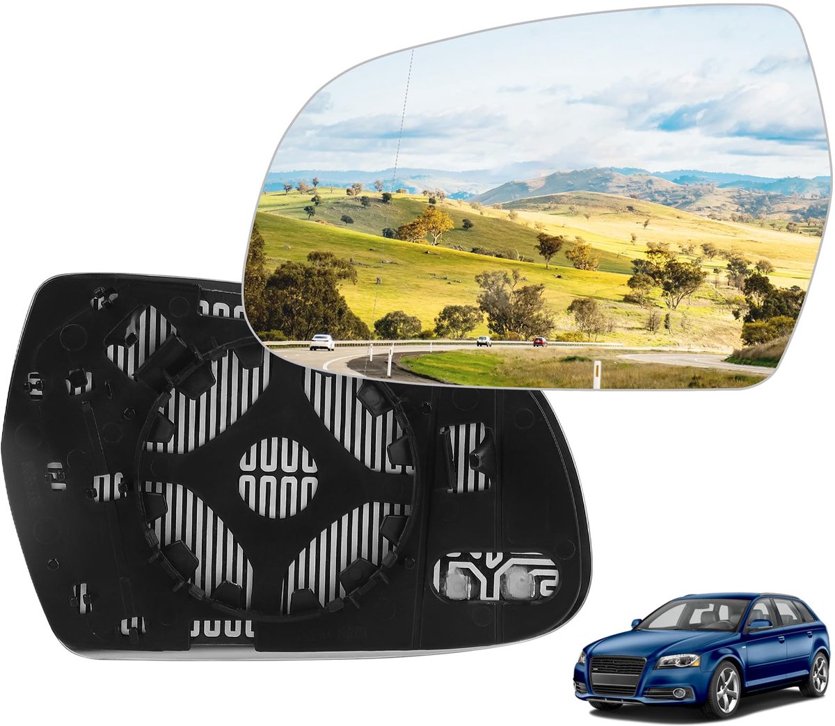 Zijspiegel Glasvervanging - Verwarmd Mirror Glass - Audi A3/A4L/A5 Links