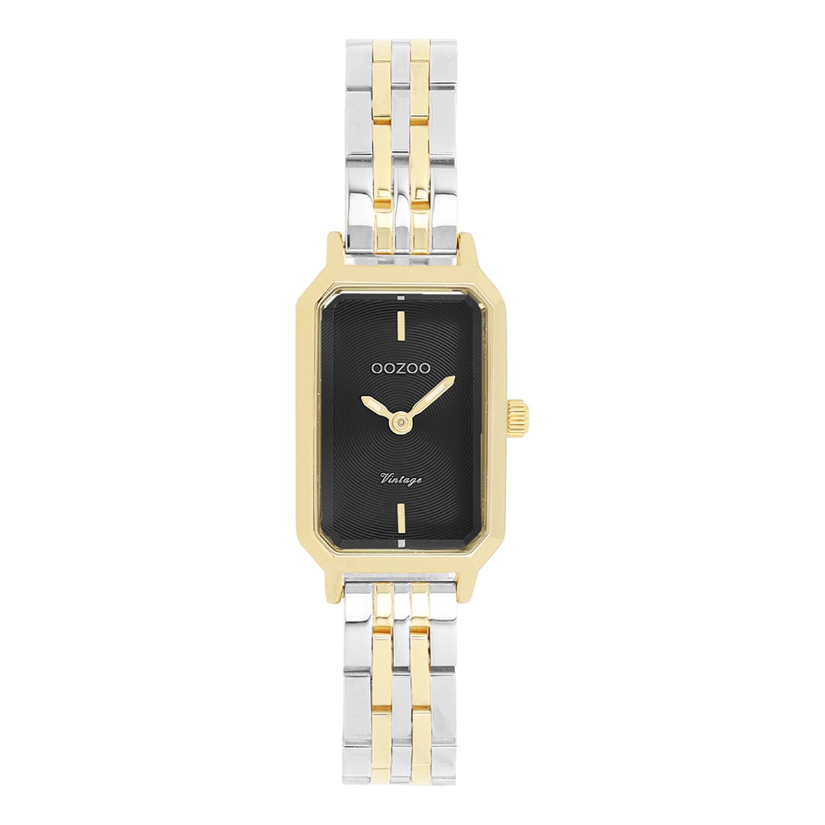 OOZOO Vintage series - Goudkleurige OOZOO horloge met zilverkleurig-gouden roestvrijstalen armband - C20455