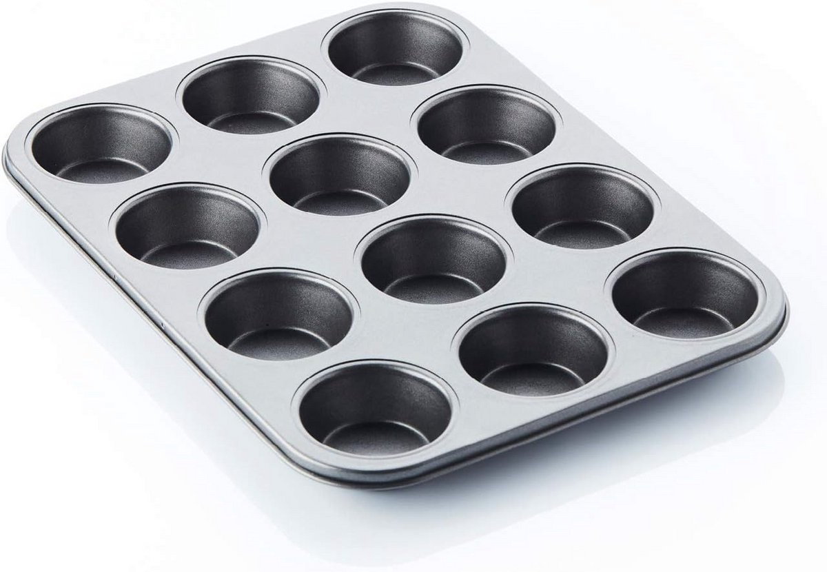 Bakvorm voor 12 muffins met anti-aanbaklaag