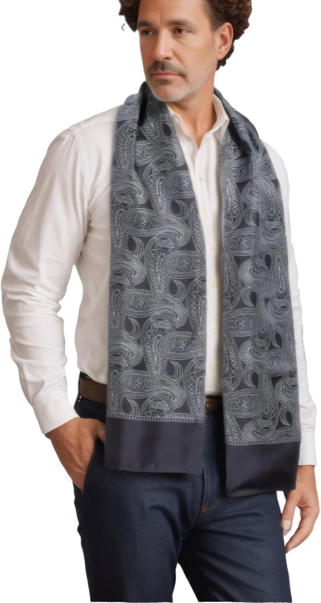 Elegante Tweelaagse Herensjaal met Paisley Kwaliteitstextiel
